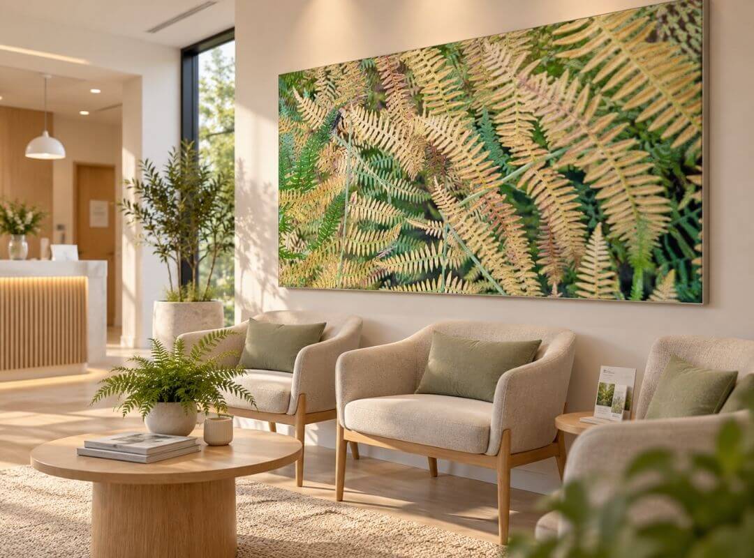 Visualisierung Akustikpaneele Detailfotografie Farn CR Interior Art