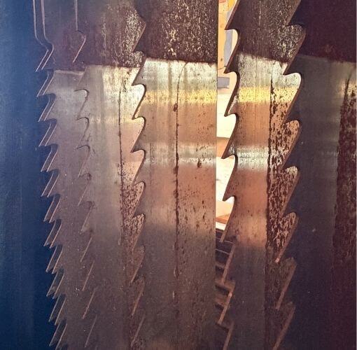 Detail einer historischen Säge Altes Sägewerk Mittelmühle Bellheim ©Christina Rasimus