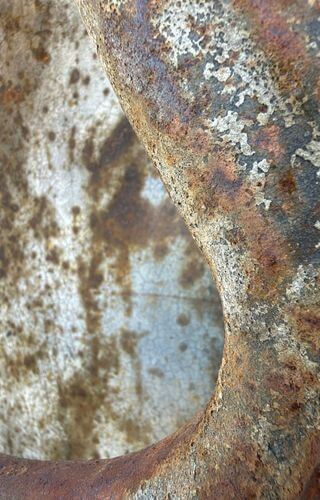 Detail einer gusseisernen Säge Altes Sägewerk Mittelmühle Bellheim