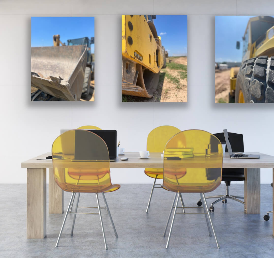 Empfangsraum mit Baustellenbilder Detailfotografien Empfangsraum mit Baustellenbilder Detailfotografien