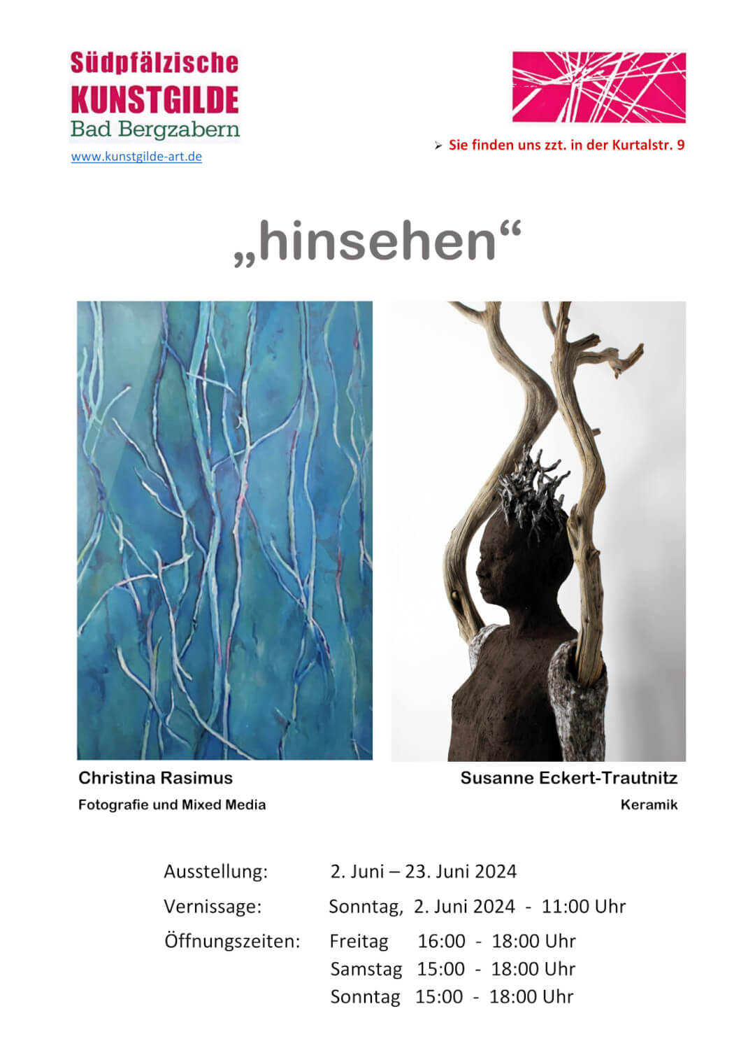 Plakat zur Ausstellung „hinsehen“ in Bad Bergzabern